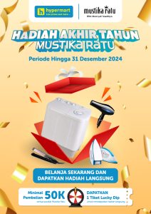 Hadiah Akhir Tahun Hypermart: Belanja Produk Mustika Ratu, Bawa Pulang Mesin Cuci