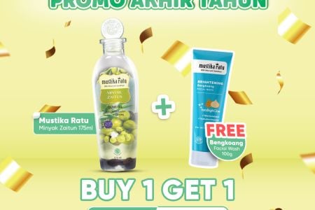 Promo Spesial Akhir Tahun Beli Minyak Zaitun Mustika Ratu, Gratis Bengkoang Face Wash